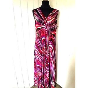 Womens Dress Size XL Retro Sleeveless Flowy Artsy Psychedelic Boho Hippie